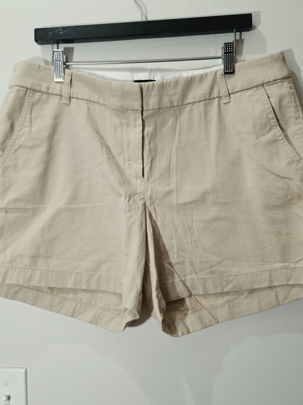 J. Crew Light Beige Cream Chino 100% Cotton Bermuda Shorts Size 14 Minimalist